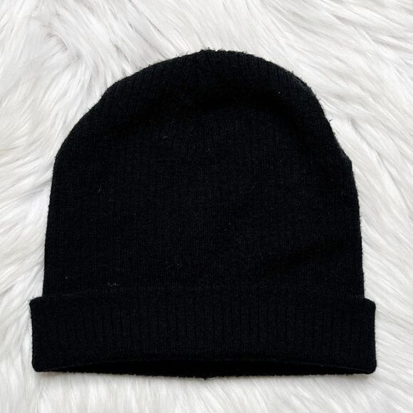 Time and Tru Ribbed Knit Beanie Black One Size - Picture 3 of 4